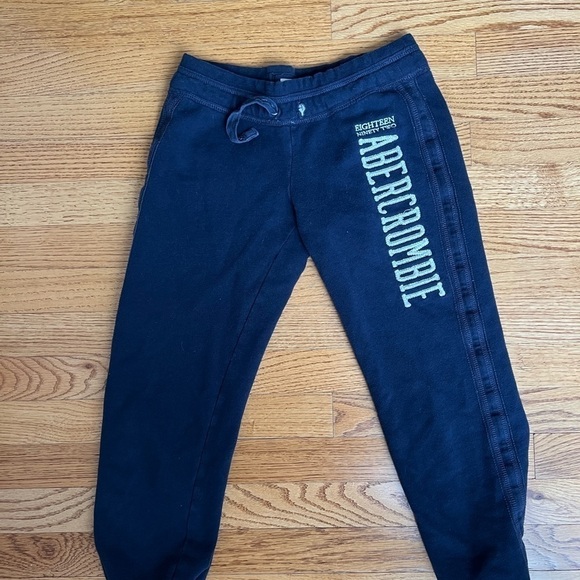 Abercrombie Kids Drawstring Sweatpants Navy Blue Boys Size Medium Y2K - Picture 1 of 4
